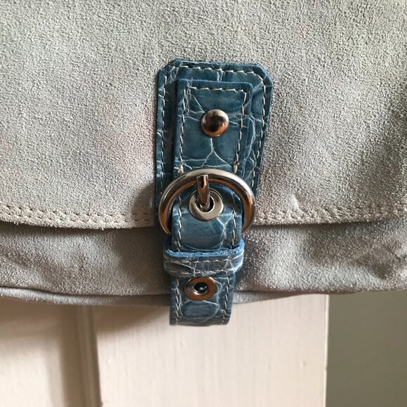 Via Repubblica | Blue Suede Handbag - Picture 2 of 11